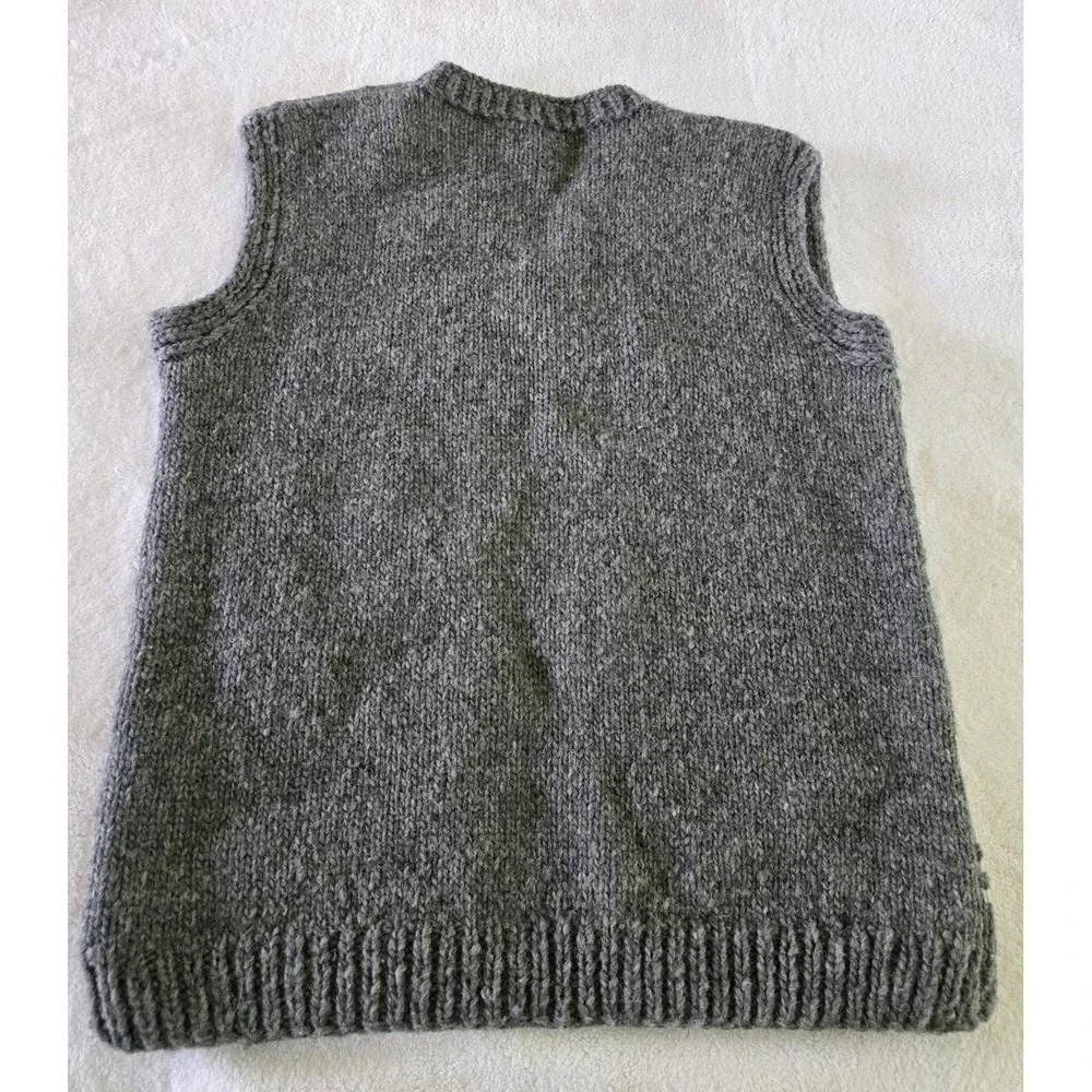 Mens Vintage Wool Sweater Vest‎ Handmade Gray